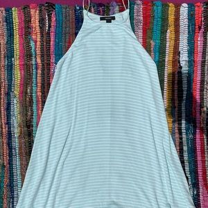 Light blue and white striped dress